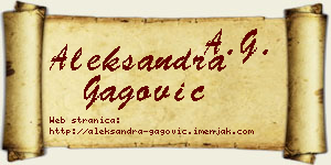 Aleksandra Gagović vizit kartica